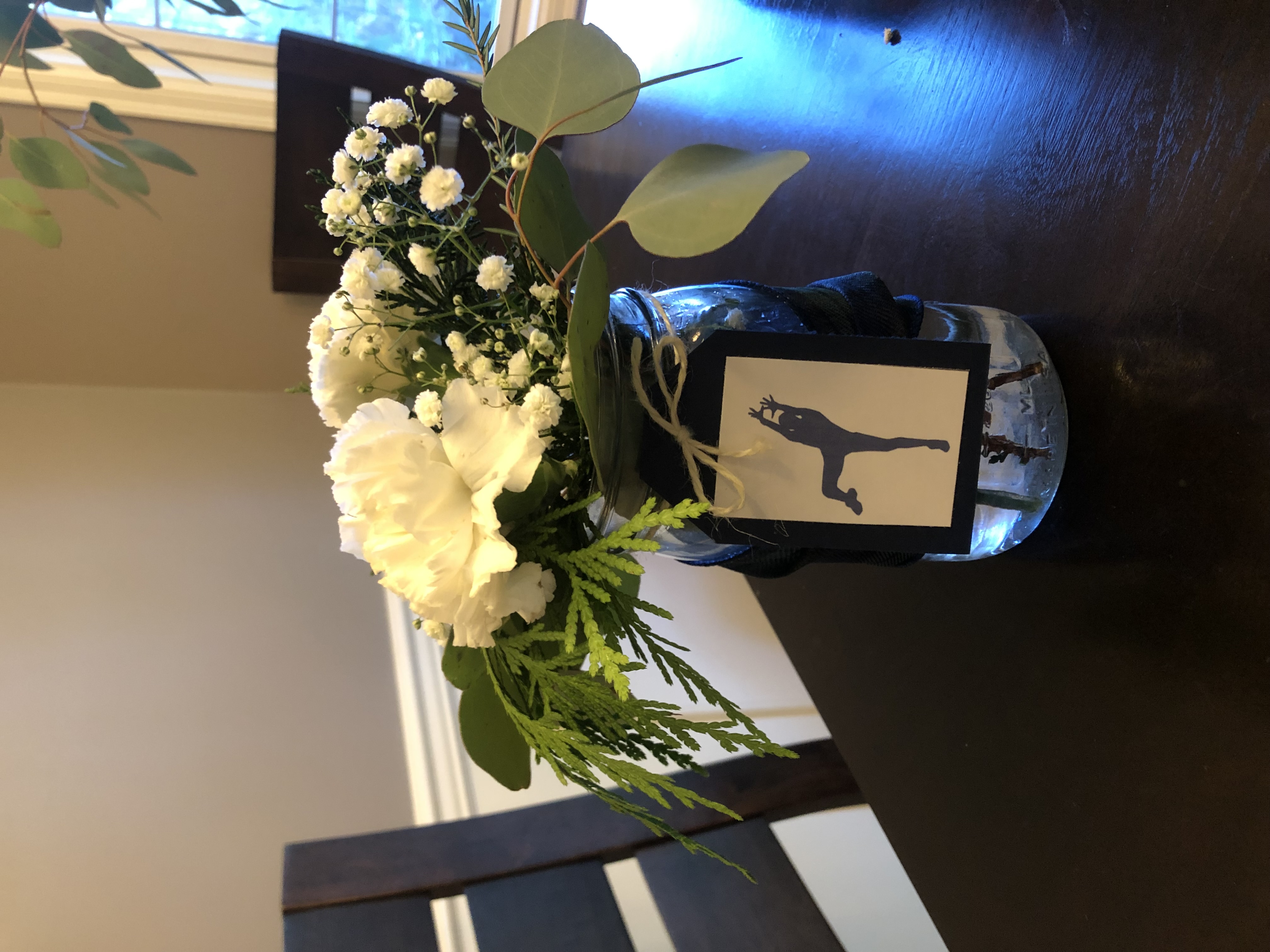 Floral centerpiece for sports banquet