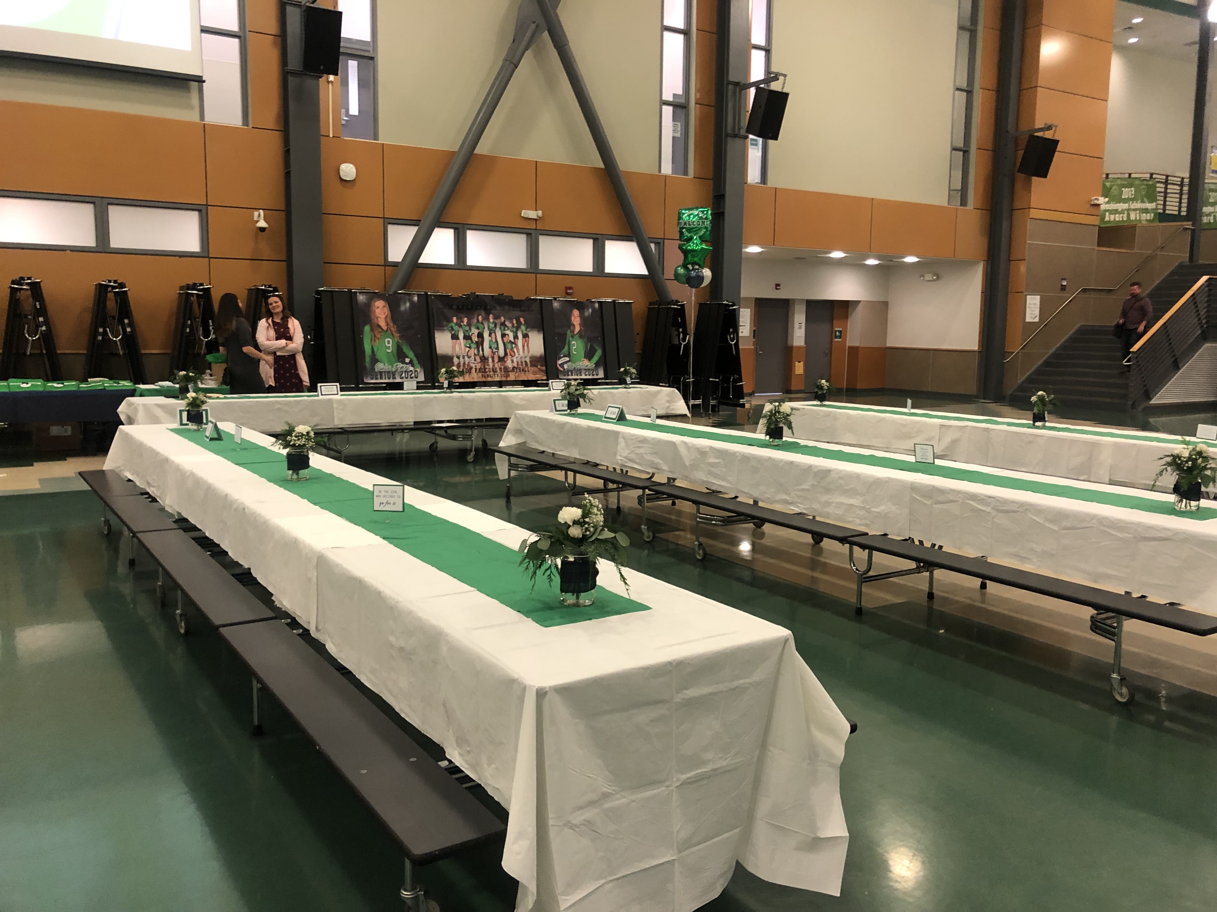 Volleyball banquet venue styling